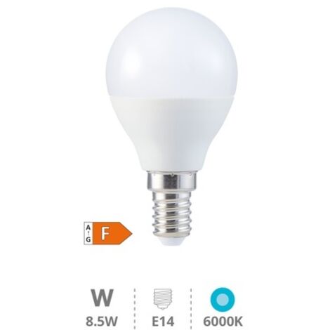 Bombilla LED esférica G45 E14 8,5W 6000K 806 lm 180 grados