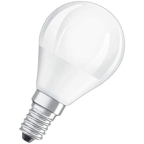 Bombilla LED esmerilada de esfera E14, 3,3 W, blanco cálido.