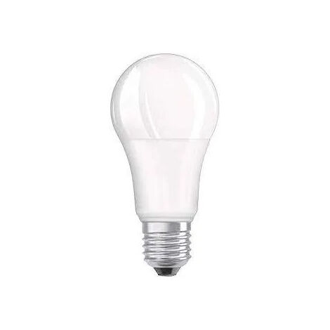 Bombilla LED esmerilada estándar E27, 4,9 W, blanco cálido.