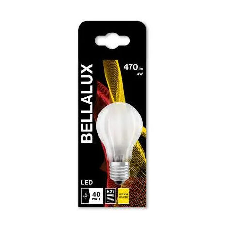 Bombilla LED esmerilada estándar E27, 4W, blanco cálido.