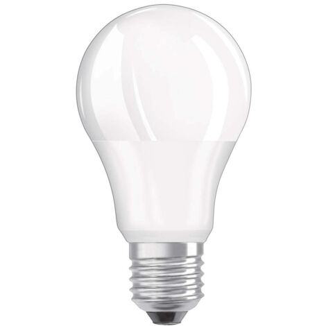 Bombilla LED esmerilada estándar E27, 8,5 W, blanco cálido.