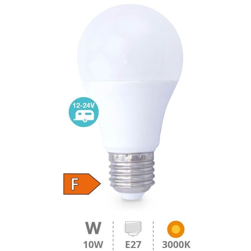 Bombilla LED estándar 10W E27 3000K 12 - 24V