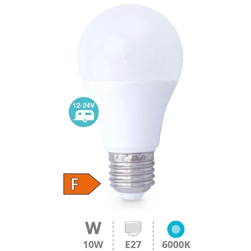 Bombilla LED estándar 10W E27 6000K 12 - 24V