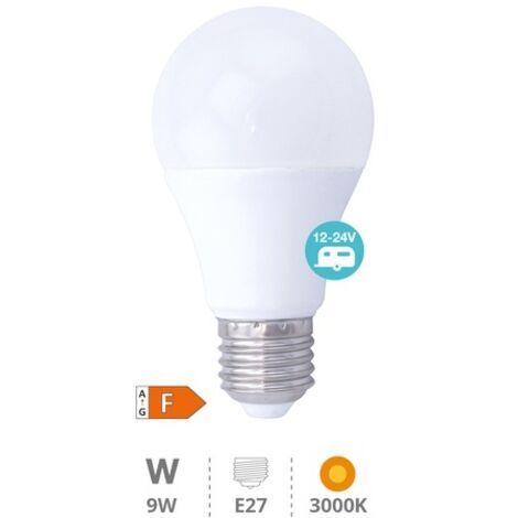 Bombilla LED estandar 9W E27 2700K 24V 806lm
