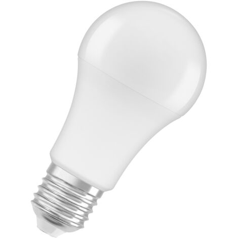 Bombilla LED estándar esmerilada E27, 10W, blanco cálido.