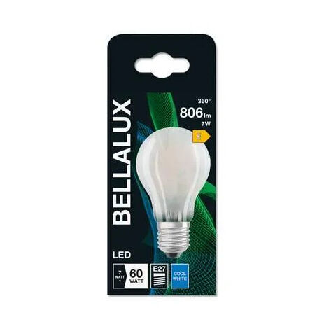 Bombilla LED estándar esmerilada E27, 6,5 W, blanco frío.