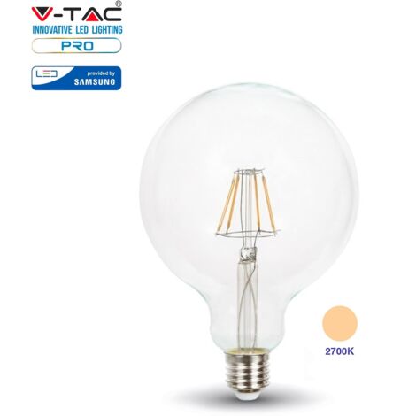 Bombilla LED filamento 6W Globo E27 G125 chip SAMSUNG
