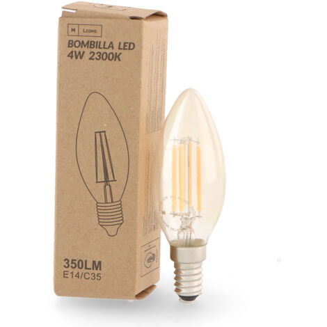 Bombilla LED Filamento E14 C35 4W Ambre 2300K - Ledme - LM8553