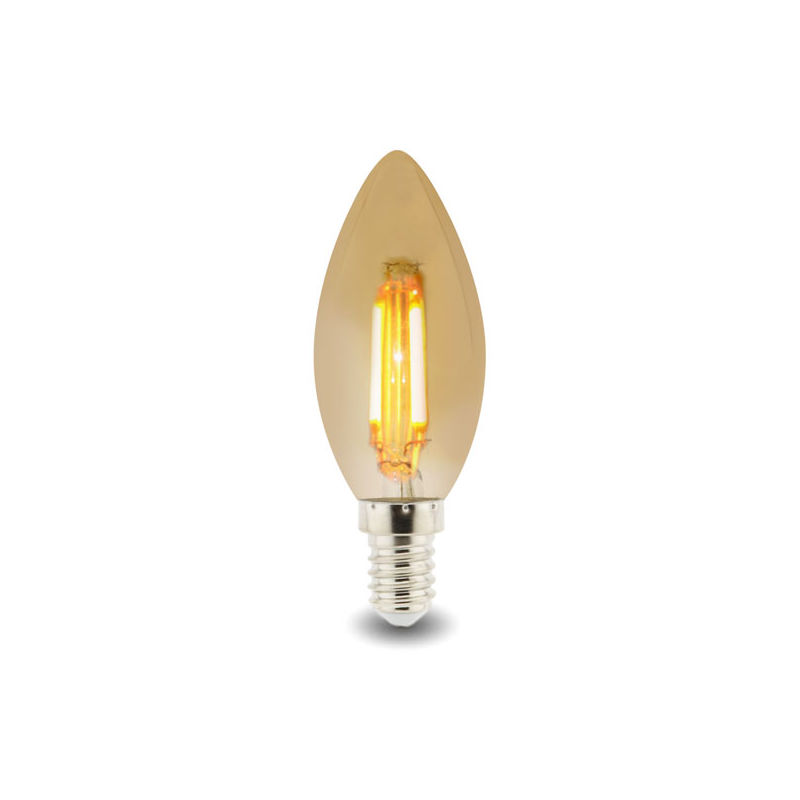 

Bombilla LED Filamento E14 C37 4W Ámbar Blanco Cálido 2300K - Iluminashop