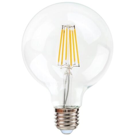 Bombilla LED Filamento E27 G95 - 8W - Blanco Cálido