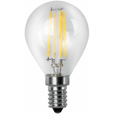 Bombilla LED Filamento Esférica Clara E14 4W Cálida Matel