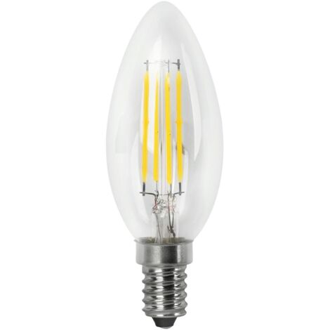 Bombilla LED Filamento Vela Clara E14 4W Cálida Matel