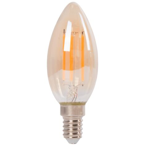 Bombilla LED Filamento Vela E14 C35 - 4W - Vintage - 2200K - Blanco Cálido