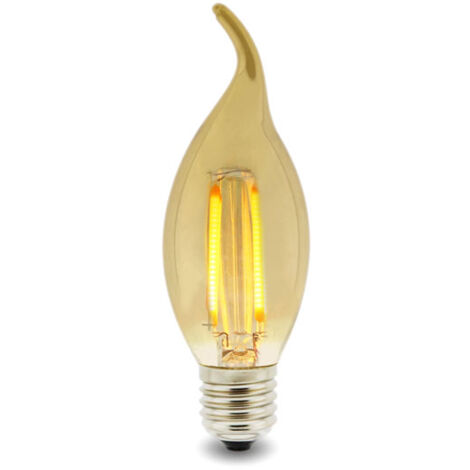 Bombilla LED Filamento Vela E14 C35 Punta 4W Ámbar Blanco Cálido 2300K | IluminaShop