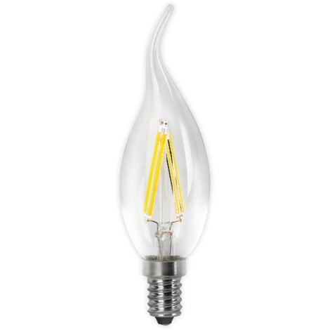 Bombilla LED Filamento Vela Llama Clara E14 4W Fría Matel