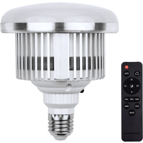 Bombilla LED fotográfica E27 de 85 W con mando a distancia, regulable de 3000 K a 6500 K.