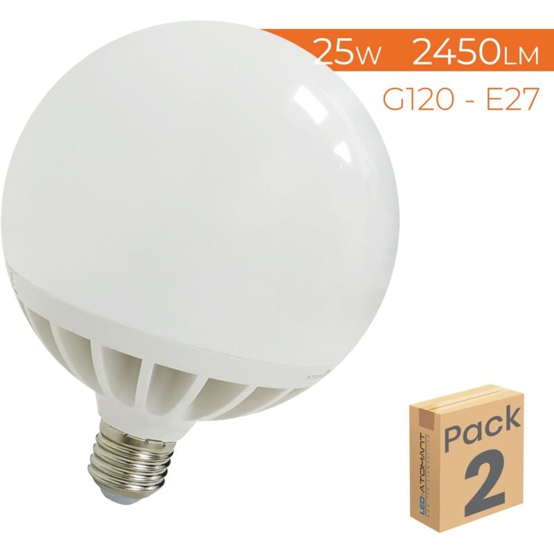 

Bombilla LED G120 E27 25W 2450LM | Blanco Frío 6500K - Pack 2 Uds. - Blanco Frío 6500K