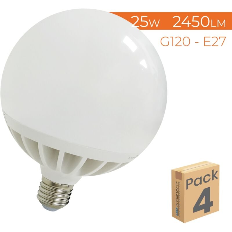 

Bombilla LED G120 E27 25W 2450LM | Blanco Frío 6500K - Pack 4 Uds. - Blanco Frío 6500K