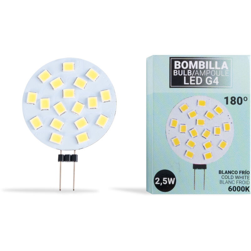 

Barcelona Led - Bombilla LED G4 Bi-Pin 2,3W plana | Blanco Frío