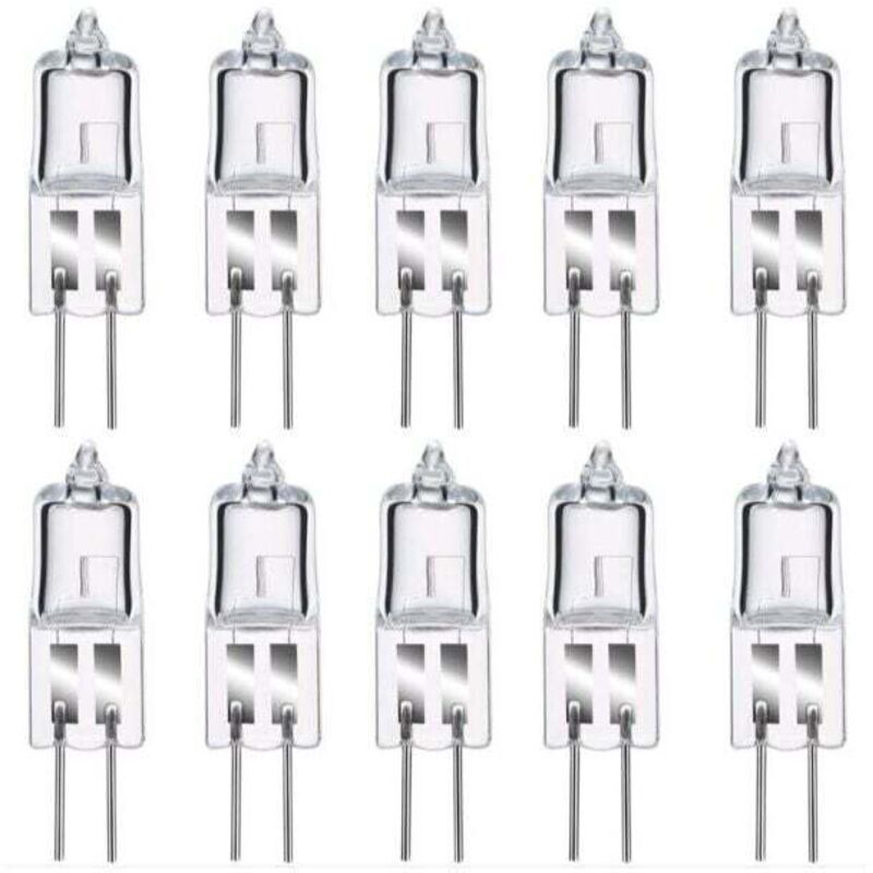 Alovez - Bombilla led G4, bombilla halógena G4 de 35 w y 12 v, blanco cálido (2800 k), cápsula transparente regulable (10 unidades)