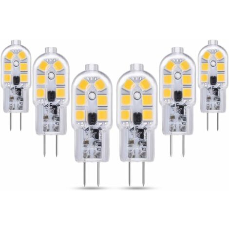 Bombilla LED G4 de 12 V, 2 W, luz blanca cálida, 3000 K, 200 lm, equivalente a bombilla halógena G4 de 10 W y 20 W, no regulable, bipin G4 de 12 V, CA y CC, para candelabros, lámparas de mesa, paquete