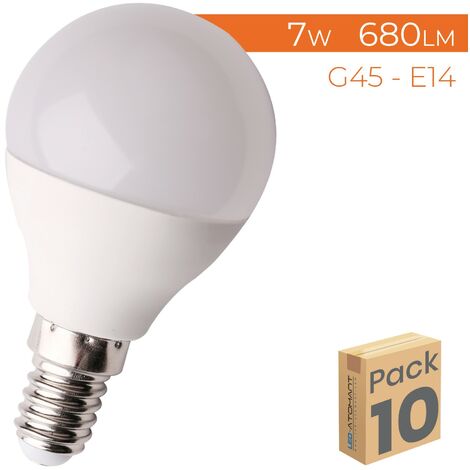 Bombilla LED G45 E14 7W 680LM | Pack 50 Uds. - Blanco Frío 6500K