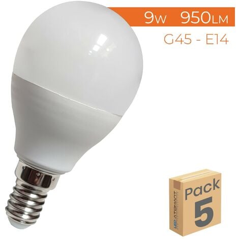 LED ATOMANT SL Bombilla LED G45 E14 9W 950LM Blanco Neutro 4500K - Pack 5 Ud.