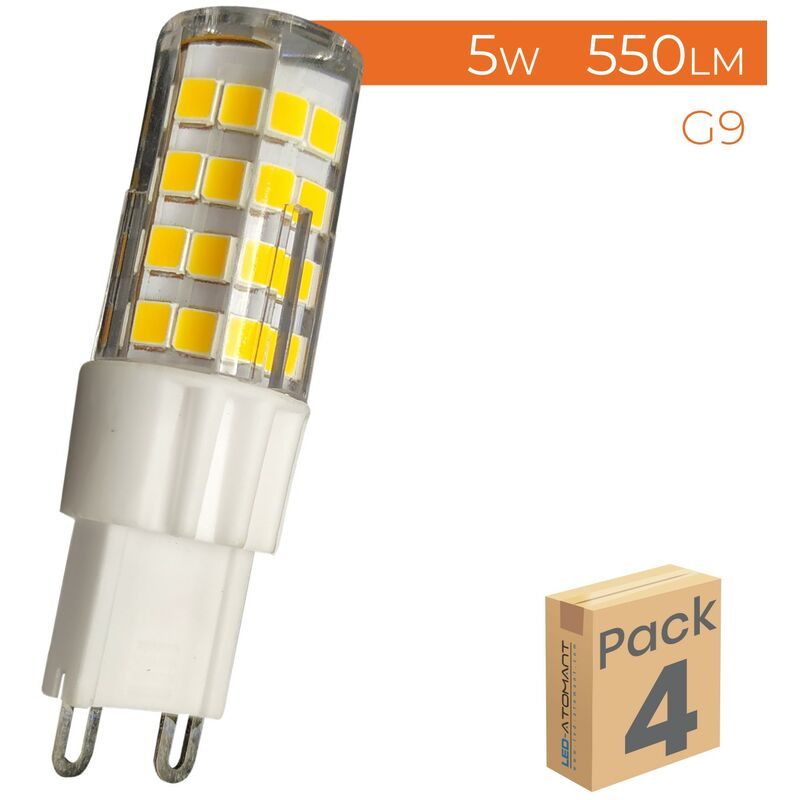 

Bombilla LED G9 5W 550LM 300º Regulable | Blanco Frío 6500K - Pack 4 Uds. - Blanco Frío 6500K