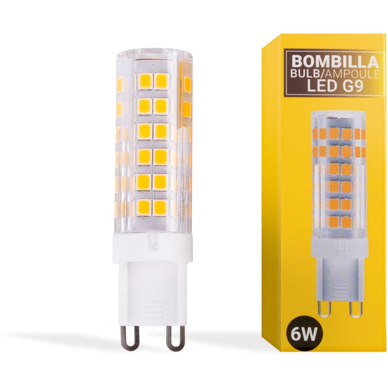 

Bombilla LED G9 6W 230V tubular 360º | Blanco Cálido