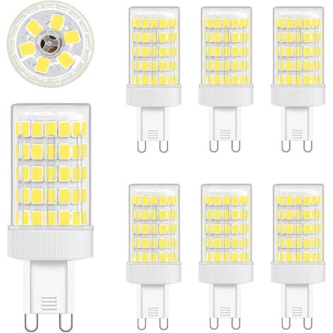 Bombilla LED G9 de color blanco frío, 10W LED G9 Equivalente a 6000K Luz incandescente de 80W 900LM Lámpara LED G9 AC 220V Brillante Ángulo de haz amplio de 360º 86  2835 SMD No regulable Paquete de 6