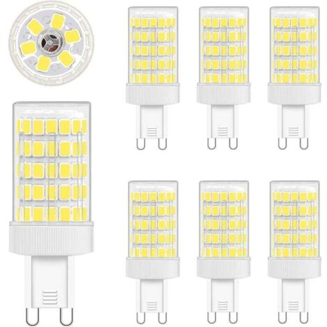 Bombilla LED G9, luz blanca fría, 10 W, 6000 K, equivalente a una bombilla incandescente de 80 W, 900 lm, 220 V CA, ángulo de haz de 360°, SMD 862835, no regulable, paquete de 6