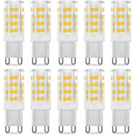 Bombilla LED G9 YMYNY de 5 W, equivalente a 40 W, luz blanca cálida de 3000 K, 220-240 V, ángulo de haz de 360°, paquete de 10