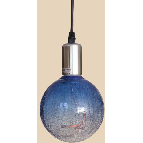 Bombilla LED Globo Craquelada Azul 3,5W E27 1800K – Luz Cálida Ámbar