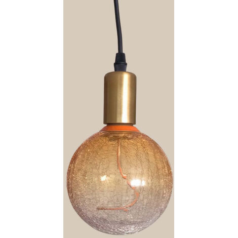 Bombilla LED Globo Craquelada Dorada 3,5W E27 1800K – Luz Cálida Ámbar