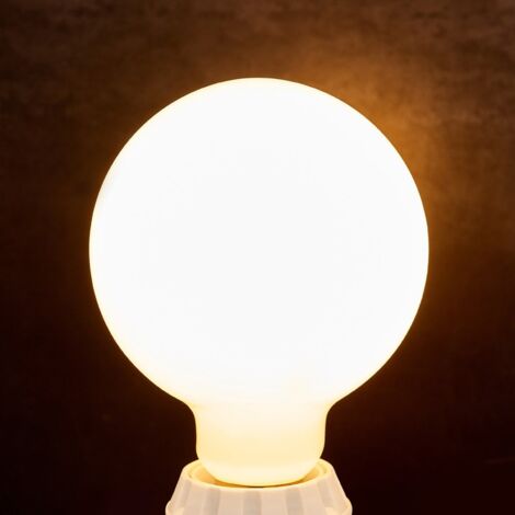 Bombilla LED globo E27 8W, 880Lm, 2.700K, opalino