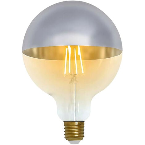 Bombilla LED Globo G120 Cúpula Plata E27 8W Equi.60W 806lm 2100K Vintage 15000H 7hSevenOn Vintage