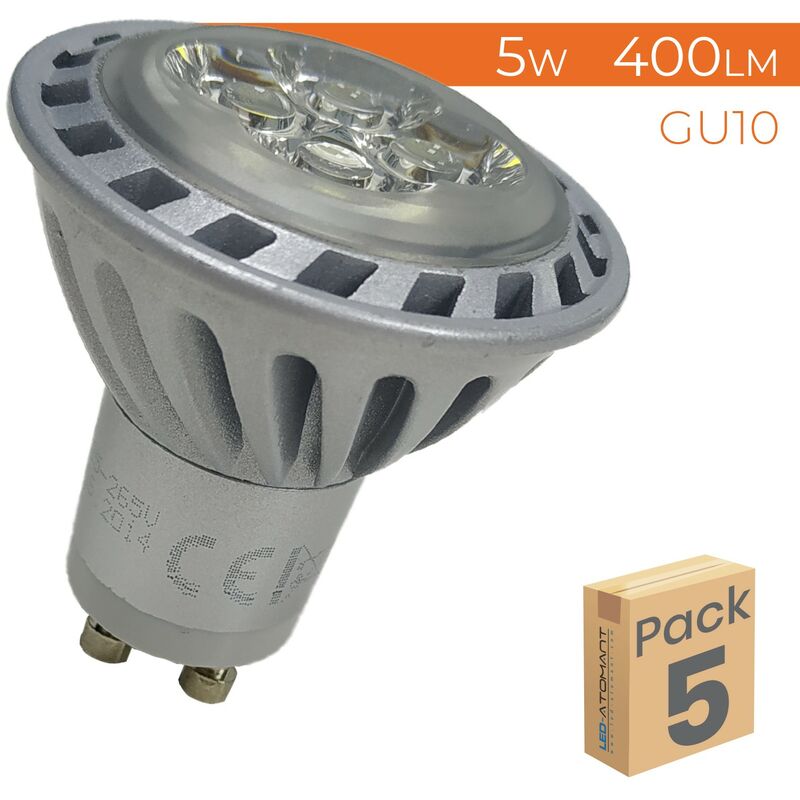Bombilla LED GU10 5W 400LM 38º | Blanco Neutro 4500K - Pack 5 Uds. - Blanco Neutro 4500K