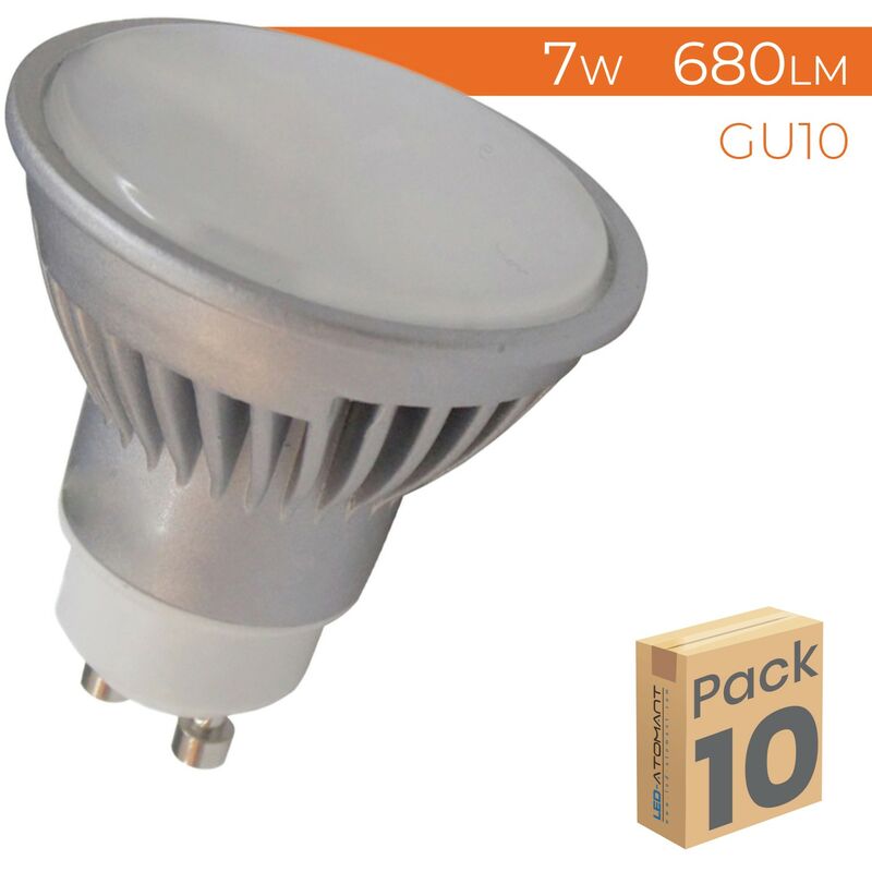 

Bombilla LED GU10 7W 680LM 120º Regulable | Blanco Cálido 3000K - Pack 10 Uds. - Blanco Cálido 3000K