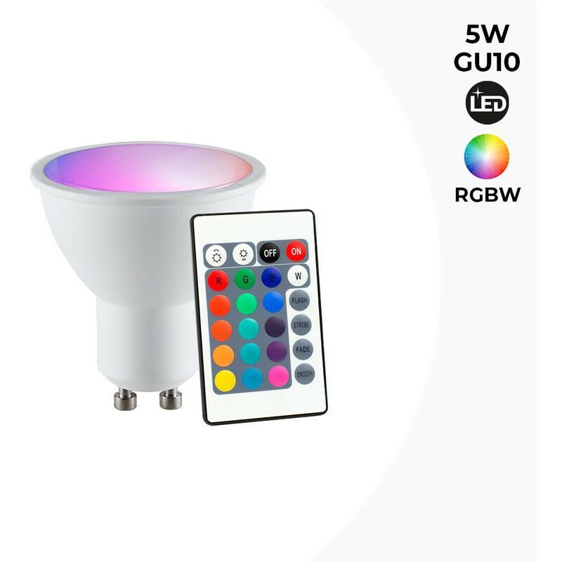 

Bombilla LED GU10 RGBWW 5W con control remoto