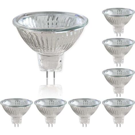 Bombilla LED GU5.3 de 50 W (paquete de 8), reflector halógeno de 12 V, foco regulable, bombilla halógena MR16, 660 lm, blanco cálido 2700 K, ángulo de haz de 36°