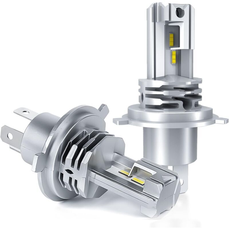 Bombilla LED H4, 6500 K blanca para kit de bombillas de conversión de haz alto/bajo de coche de 12 V-24 V. (2 piezas)