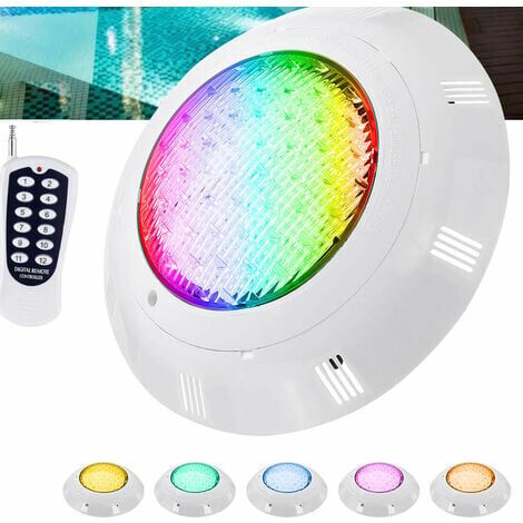Bombilla LED impermeable para piscina + mando a distancia 45W 450LED RGB