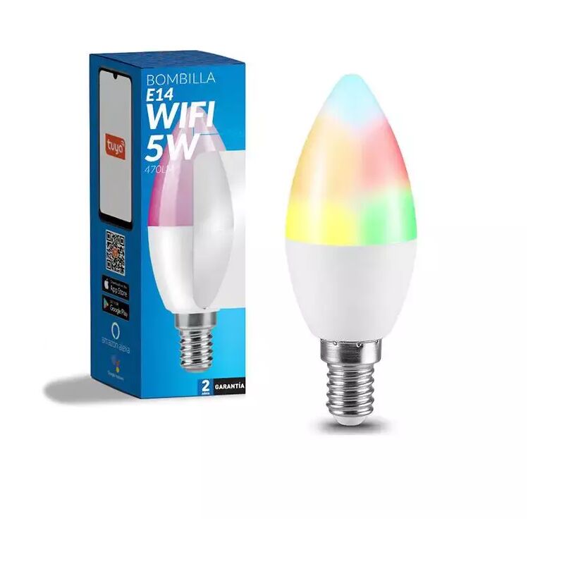 

Bombilla LED Inteligente Smart C37 E14 Vela Dimable CCT+RGB 6W WiFi Compatible con Alexa y Google Home RGB+3000+4000+6000 | IluminaShop