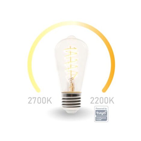 BOMBILLA LED INTELIGENTE SMART WIFI - COLOR BLANCO CÁLIDO & BLANCO CÁLIDO INTENSO - E27 - ST64