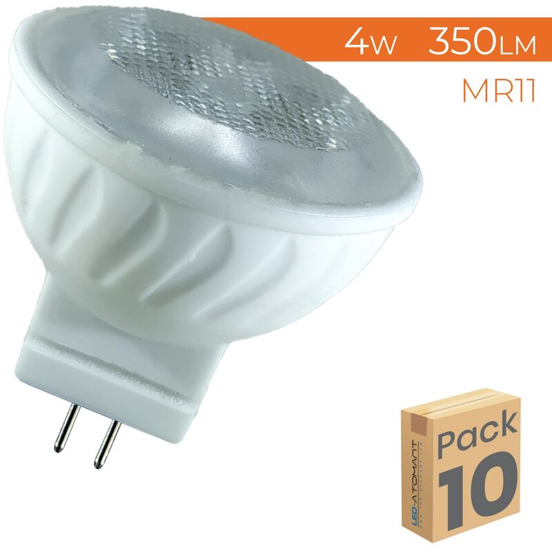 

Led Atomant Sl - Bombilla LED MR11 4W 12V 350LM | Blanco Neutro 4500K - Pack 10 Uds. - Blanco Neutro 4500K