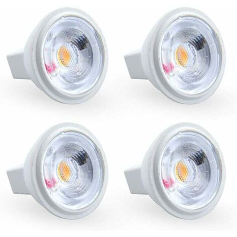 Bombilla LED MR11 GU4 de 3 W, blanco cálido, 3000 K, CA/CC, 12 V (equivalente a bombilla halógena de 35 W, 4 unidades)