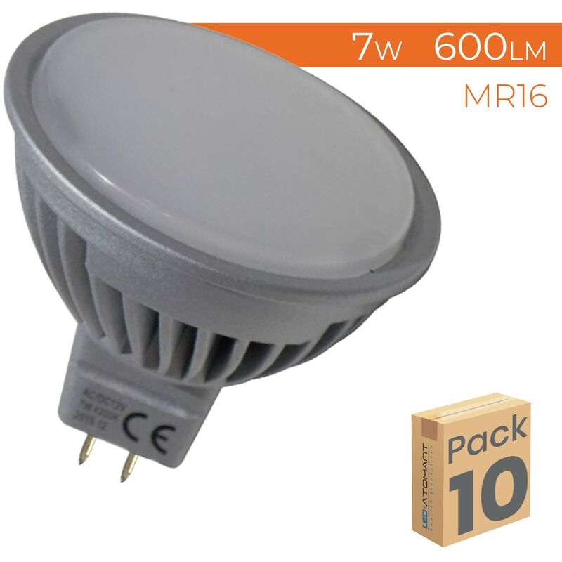 

Bombilla LED MR16 12V/24V 7W 600LM Regulable | Blanco Neutro 4500K - Pack 10 Uds. - Blanco Neutro 4500K