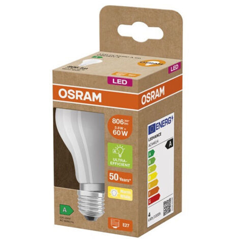 Bombilla LED OSRAM A E27 Opal 4W 840Lm 3000K IP20  300 ° [LV-4099854009594]