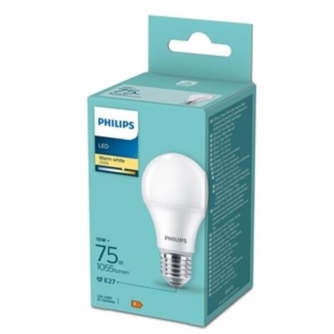 Bombilla LED Philips E27 de 75 W, luz blanca cálida