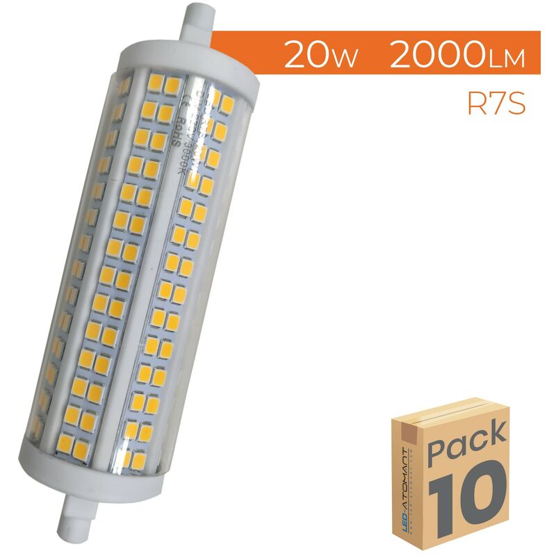 

Bombilla LED R7S 20W 118mm 2000LM 360º Regulable | Blanco Frío 6500K - Pack 10 Uds. - Blanco Frío 6500K